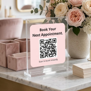 Cuadrada Código QR para reservar su próxima cita Pegatina r