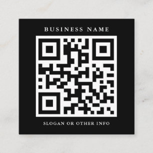 Cuadrada Código QR Tarjeta de visita simple de Black Squar