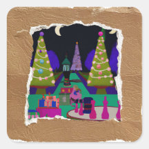 Collage pegatina de árbol de Navidad