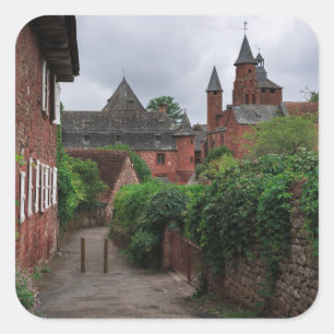 Cuadrada Collonges-la-Rouge, el pegatina cuadrado de la ald