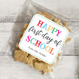 Cuadrada Colorido Pegatina de la Escuela de pizarra electró