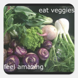 Cuadrada Comer verduras - Sentirse Pegatina asombroso