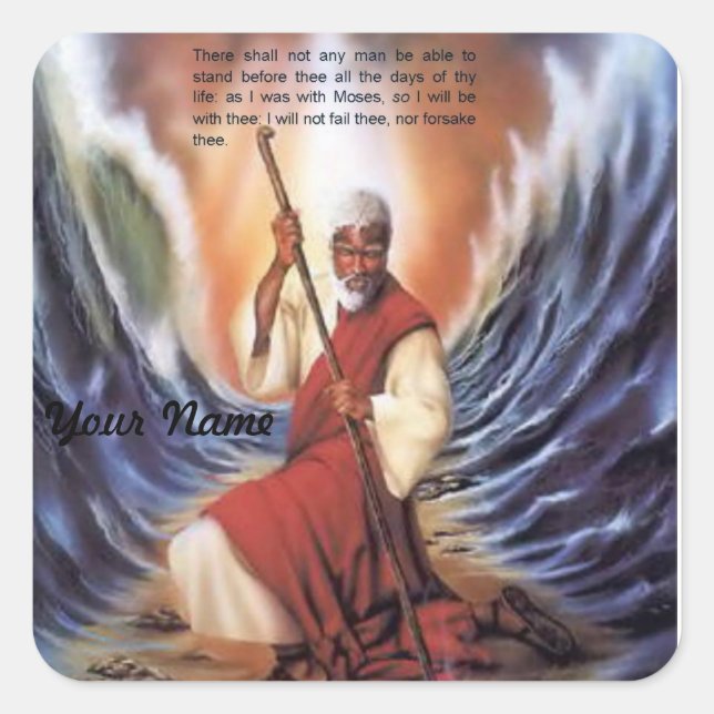 Cuadrada Como estaba con Moses pegatina (Anverso)