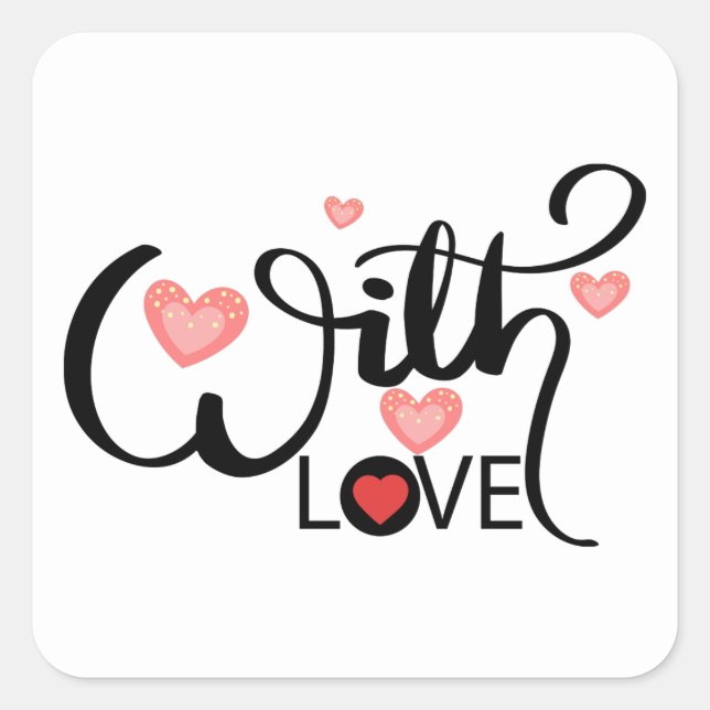Cuadrada Con amor - Pegatina de Sqiuare. (Anverso)