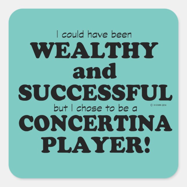 Cuadrada Concertina Wealthy & Exitosa Pegatina Cuadrado (Anverso)