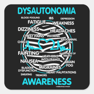 Cuadrada Conciencia/Síntomas...Disautonomia Pegatina cuadra