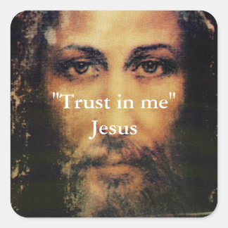 Cuadrada Confianza en mí - Imagen de Jesucristo Pegatina