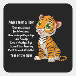 Cuadrada Consejo de un Pegatina de diseño de tigres