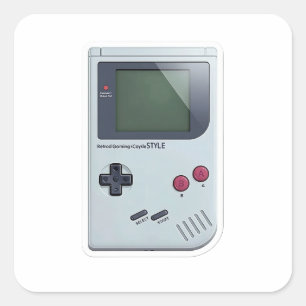 Cuadrada Consola de juegos portátil retro clásica Pegatina