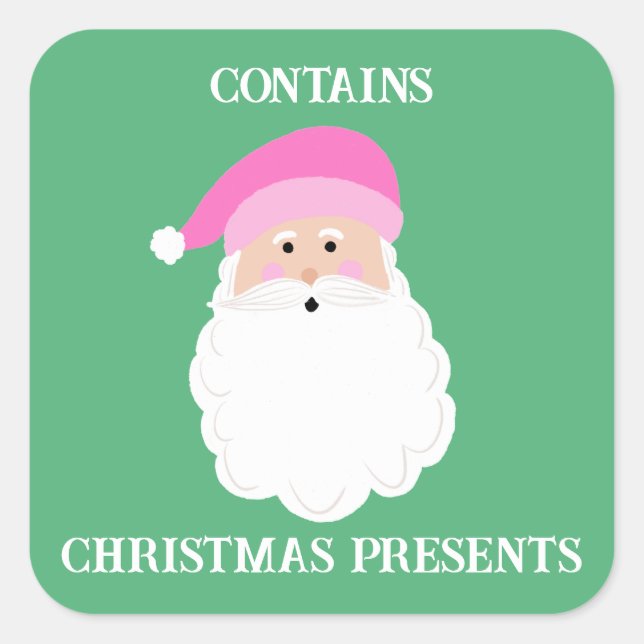 Cuadrada Contiene el Pegatina de presentaciones navideñas (Anverso)