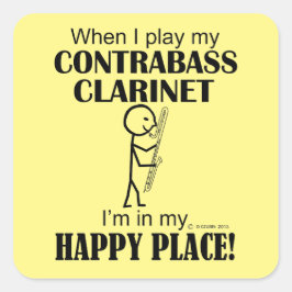 Cuadrada Contrabass Clarinet Happy Place Square Pegatina