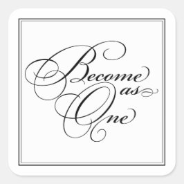 Cuadrada Conviértete en un único pegatina de bodas cristian