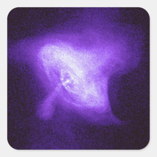 Cuadrada Corazón de un Pegatina redondo clásico de nebulosa