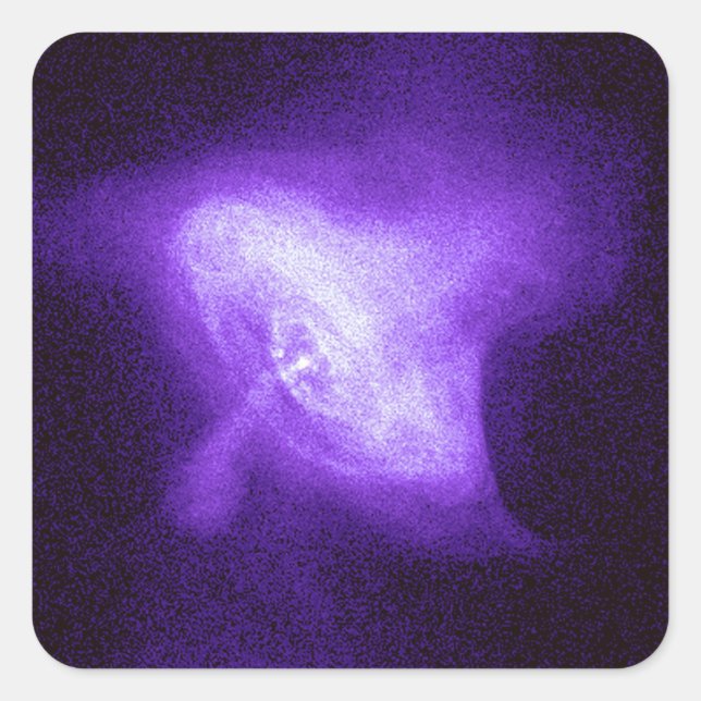 Cuadrada Corazón de un Pegatina redondo clásico de nebulosa (Anverso)
