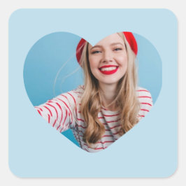 Cuadrada corazón pegatina de imágenes personalizado