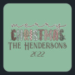 Cuadrada Country Merry Christmas Square Pegatina<br><div class="desc">¡Muy de moda! Country Merry Christmas pegatinas es perfecto para todos sus paquetes</div>