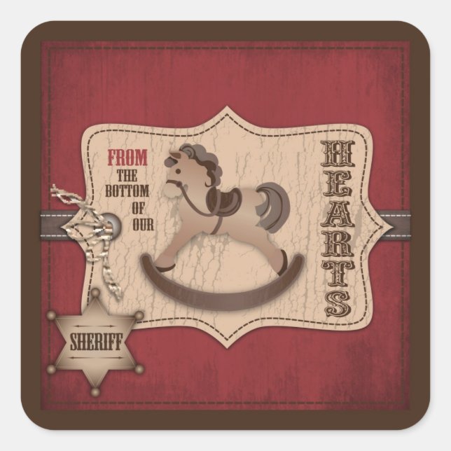 Cuadrada Cowboy Baby Square TY Pegatina (Anverso)