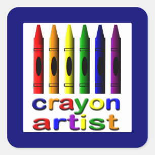 Cuadrada Crayon Artist Cute Pegatina