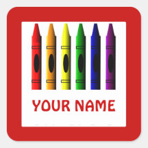 Crayon Name Crayon Template Red Pegatina
