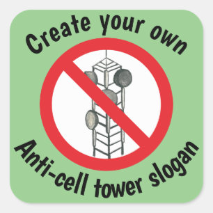 Cuadrada Cree a su propio pegatina anti de la torre de la