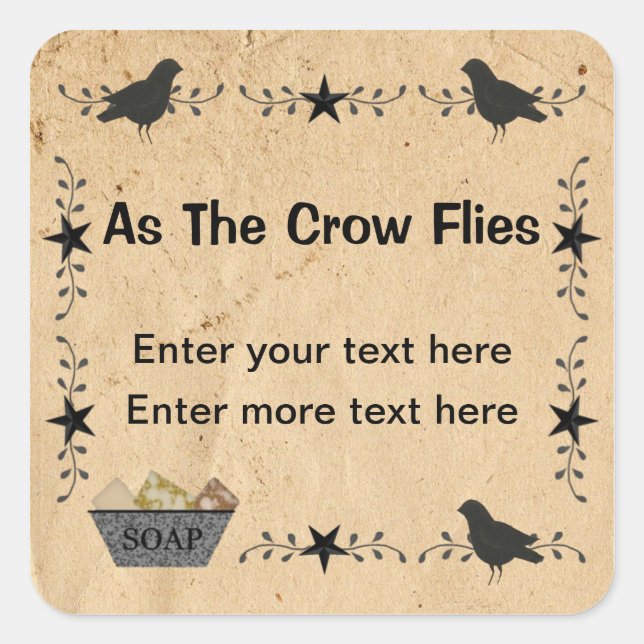 Cuadrada Crows And Stars Soap Pegatina (Anverso)
