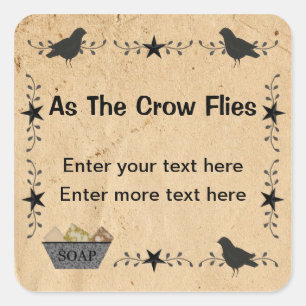 Cuadrada Crows And Stars Soap Pegatina