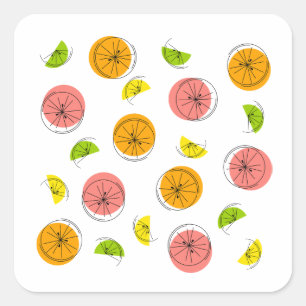 Cuadrada cuadrado Citrus Multi pegatina