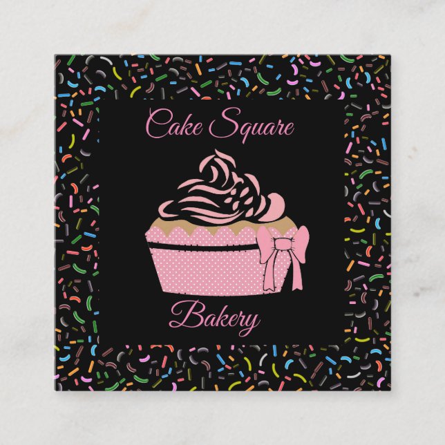 Cuadrada Cuadrado de panadería, tarjeta de visita de 2,5" x (Anverso)