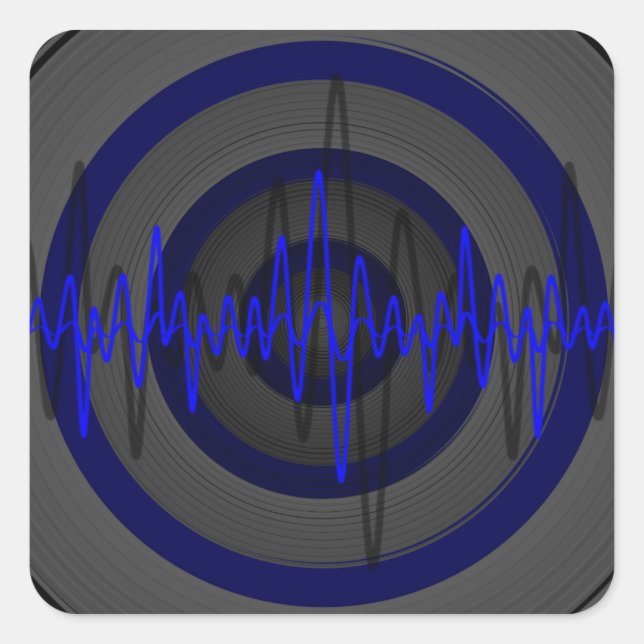 Cuadrada Cuadrado pegatina azul oscuro (Anverso)