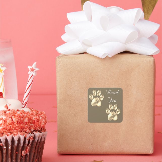 Cuadrada Cuadros en gracias Pegatina cuadrado (Fiesta)