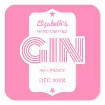 Cualquier Pegatina Gin personalizado de color