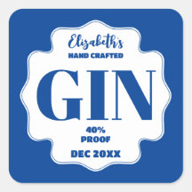Cualquier Pegatina Gin personalizado de color