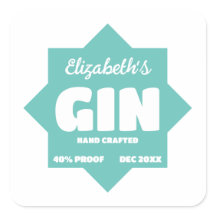 Cualquier Pegatina Gin personalizado de color