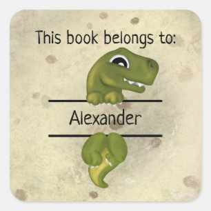 Cuadrada Cute Pertenece Al Pegatina De La Plancha De Libros