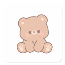 Cute Regalo de Oso Minimalista y Pegatina de Sobre