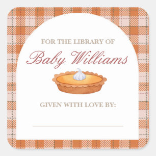 Cuadrada Cutie Pie Baby Shower Bookplate Pegatina