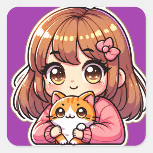 Cuadrada Cutie Pie con su Pegatina gato