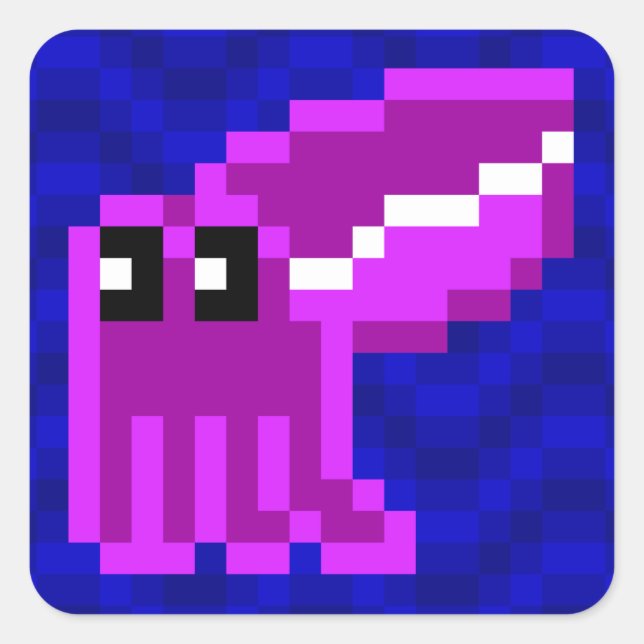 Cuadrada Cuttle Scuttle morado pegatina (Anverso)