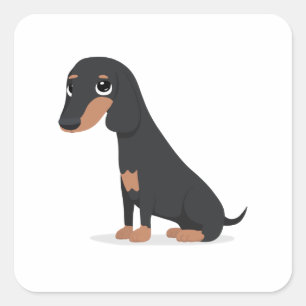 Cuadrada Dachshund Pegatina