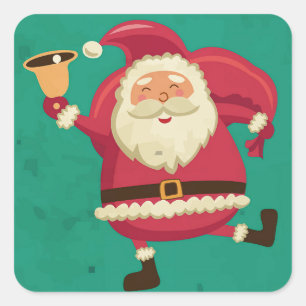 Cuadrada Dancing Santa Pegatina