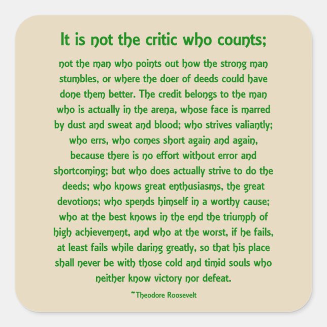 Cuadrada Daring Greatly Pegatina (Anverso)