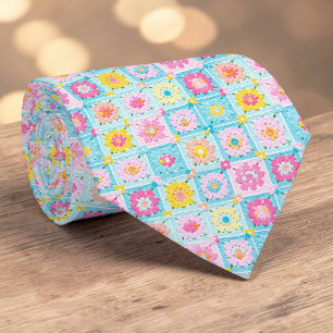 Cuadrada de la Abuela de los 70 Corbata de cuello 