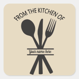 Cuadrada De la cocina de add name pegatina