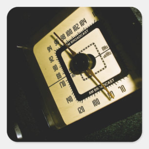 Cuadrada De radio retros marcan al pegatina 01