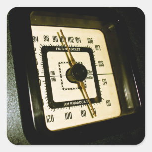 Cuadrada De radio retros marcan al pegatina 02