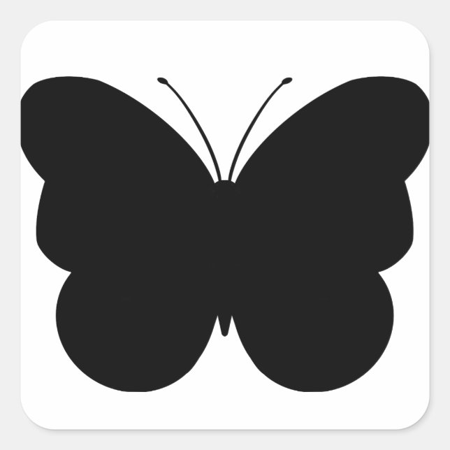 Cuadrada Decal Pegatina de corte de mariposa cúpula (Anverso)