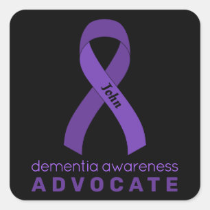Cuadrada Dementia defensora de la plaza negra Pegatina