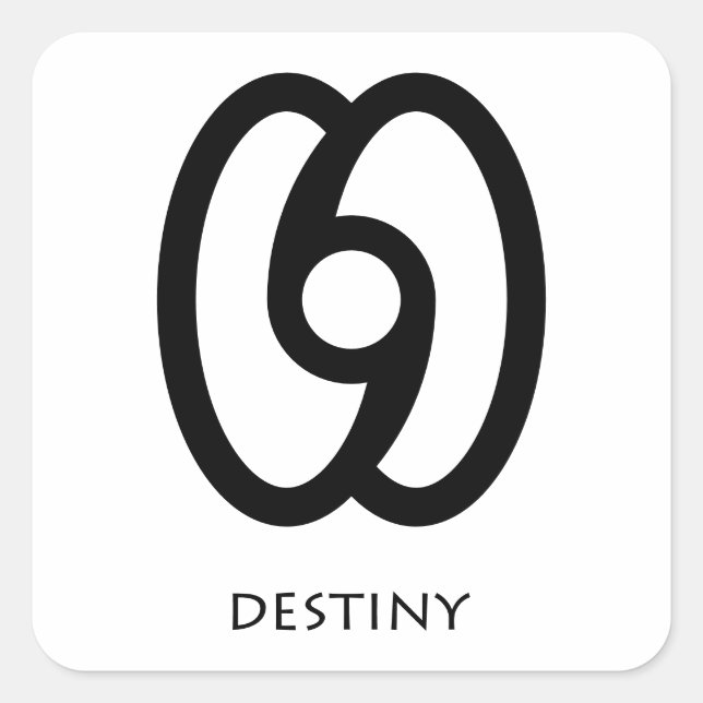 Cuadrada Destiny ( Nkrabea ) Adinkra Symbol Pegatina (Anverso)