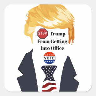 Cuadrada Detener a Trump Pegatina