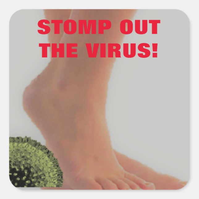 CUADRADA DETENER AL PEGATINA DE VIRUS SQUARE (Anverso)